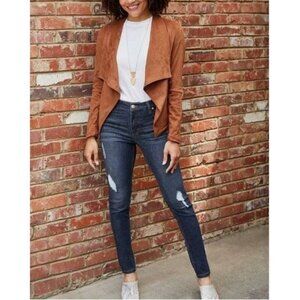 Good Hart by Matida Jane Jacket Womens XXL Brown Faux Suede Western Boho Cowgirl